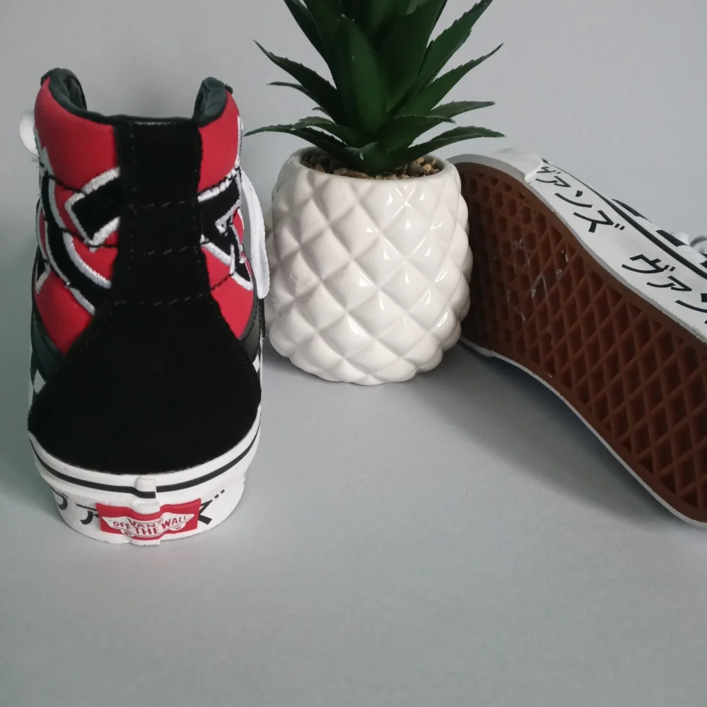 Japanese Vans Sk8-Hi Japan  Type Black Red Checkerboard Men Sz 4.5/ 6 Wome Shoes